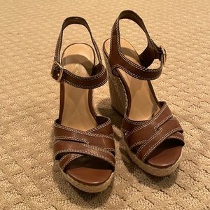Nine West vegan leather wedges